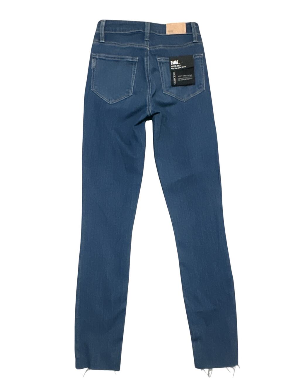 Paige Hoxton Ankle Jeans Women's High Rise Skinny Raw Hem Blue Size 23 NWT